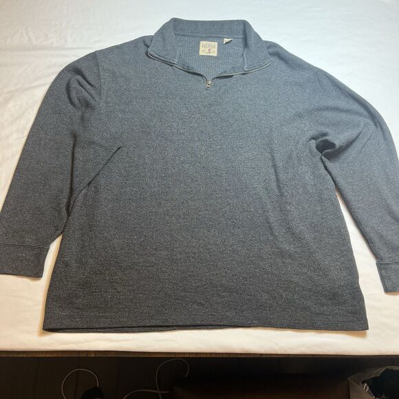 Red Head Brand Co Sweater Pullover Men Size 2XL 1/4 Zip Blue Gray Cotton Blend - Picture 1 of 7